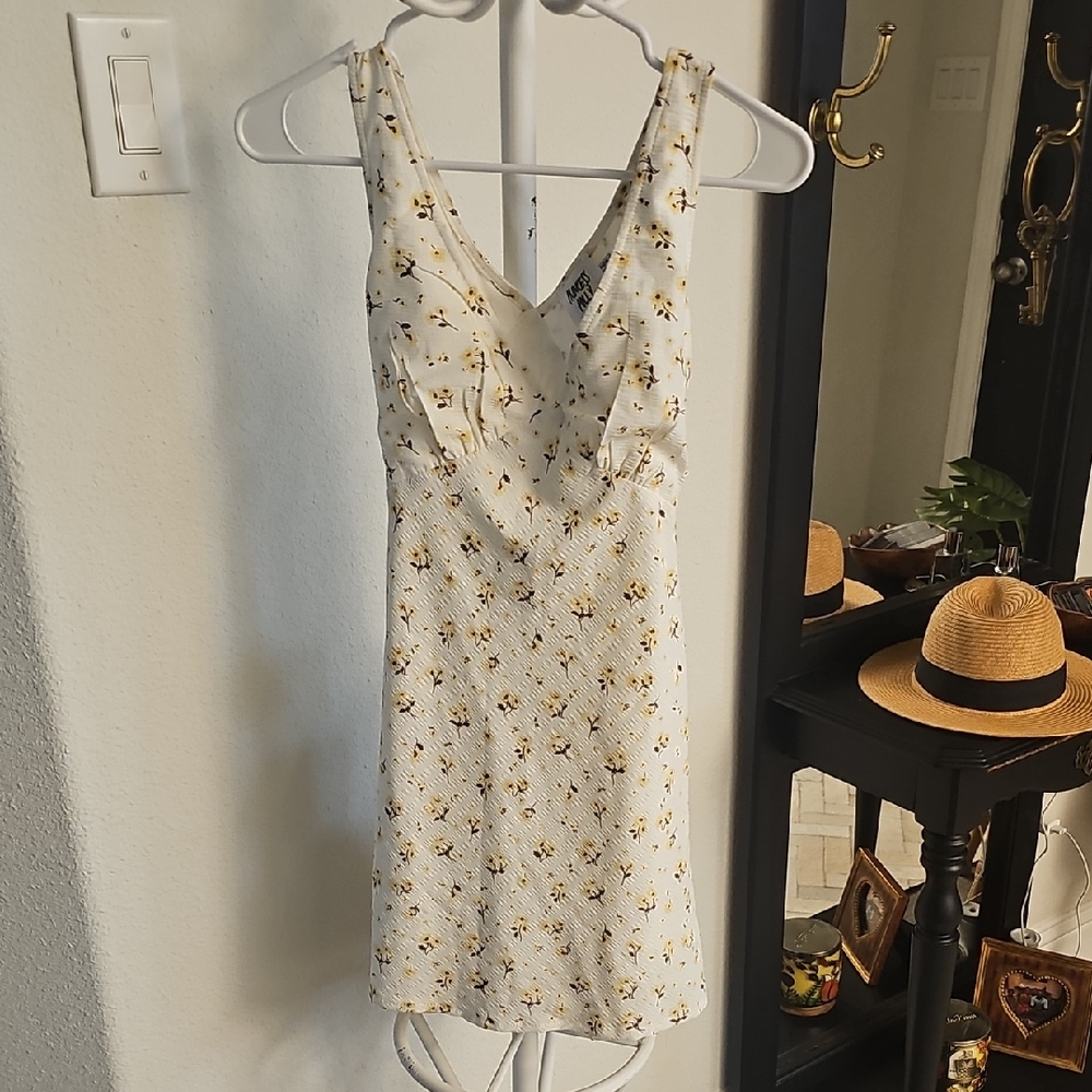 Princess Polly XX Nellie Mini Dress White/Yellow Floral